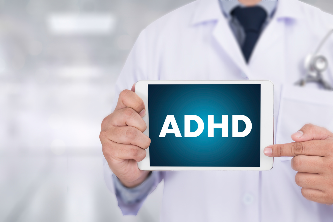 ADHD CONCEPT Printed Diagnosis Attention deficit hyperactivity disorder
